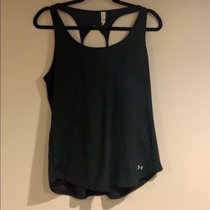 Under Armour Black Fitted Tank- Size Large